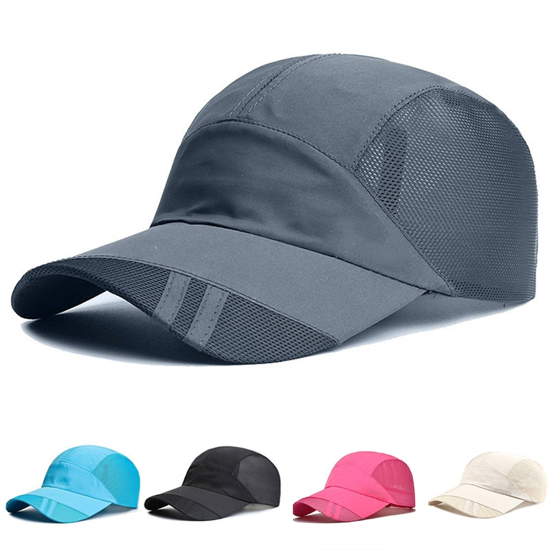 Mesh Baseball Hat Summer Men Women Sunhat With Visor Breathable Quick-Dry Outdoor Fishing Hiking Running Sports Cap Fashion