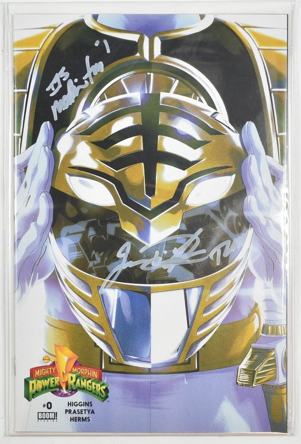 Mighty Morphin Power Rangers Boom Studios 0 comic book White Ranger signed Tommy