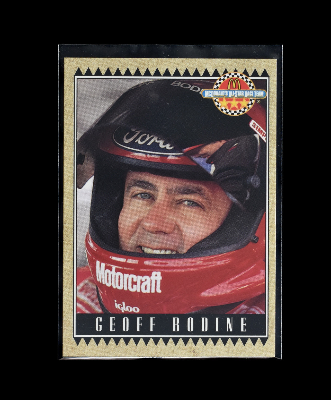 Geoff Bodine 21 1992 Maxx Racing McDonalds All Star Race Team Card