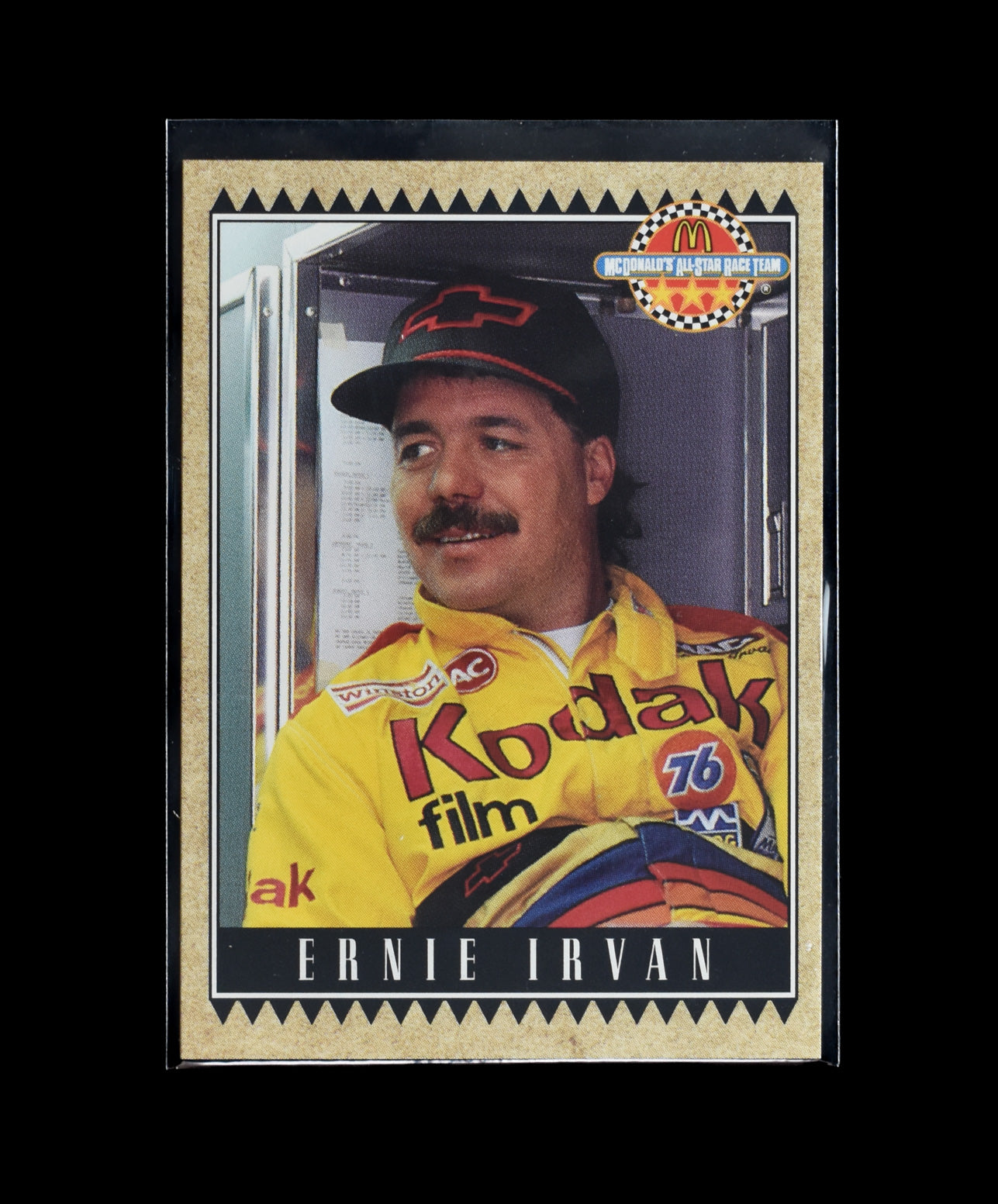 Ernie Irvan 13 1992 Maxx Racing McDonalds All Star Race Team Card