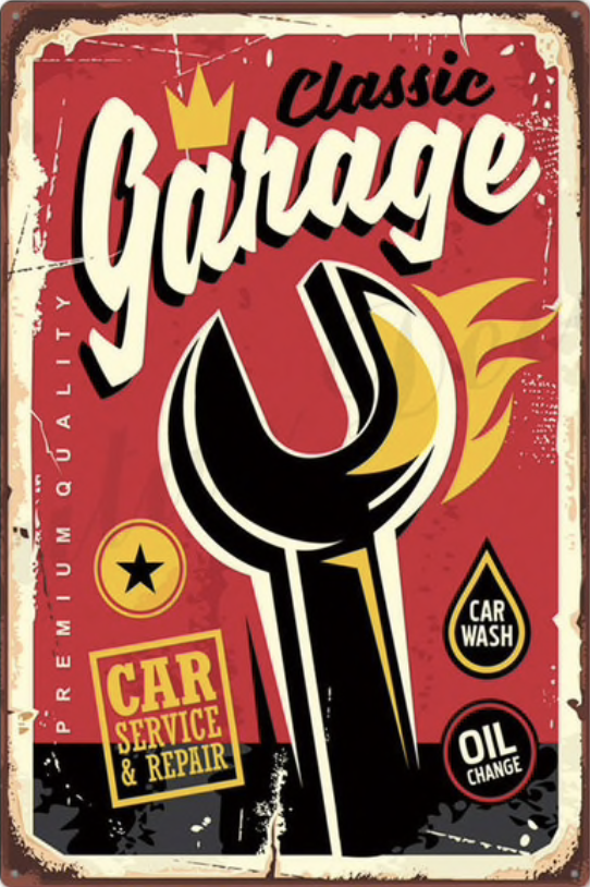 Metal Bar Sign Classic Garage