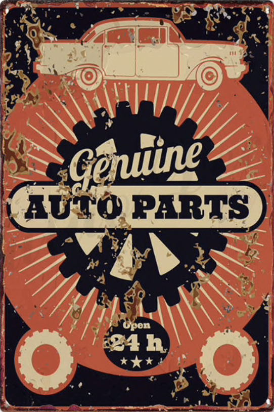 Metal Bar Sign Genuine Auto Parts