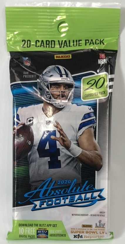 Absolute Football Cards 2020 20 Card Pack NFL Panini