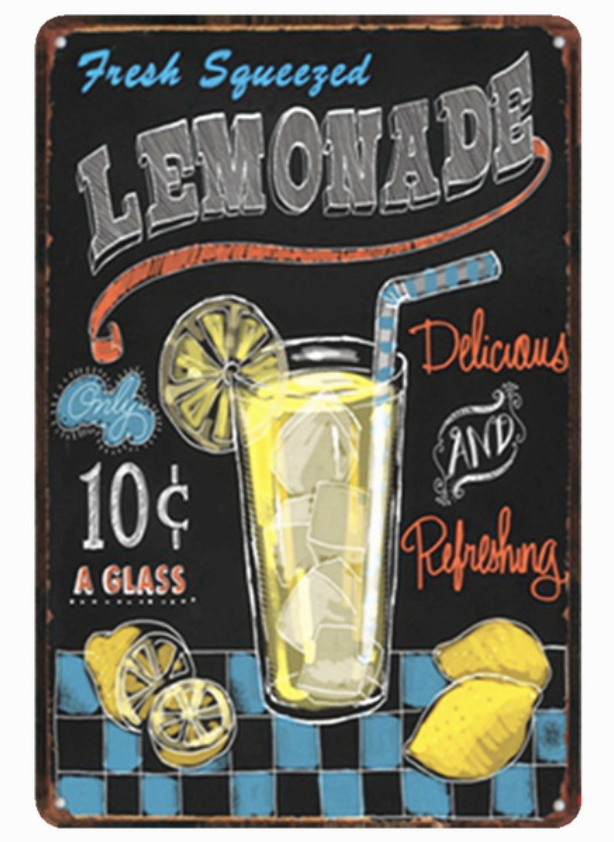 Metal Bar Sign Lemonade