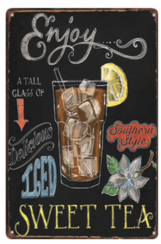 Metal Bar Sign Iced Tea