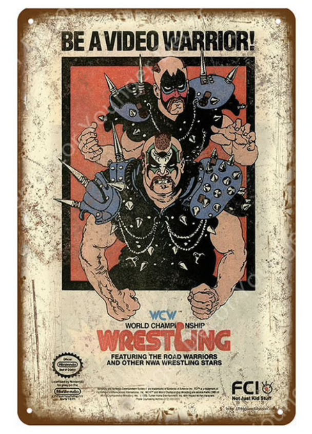 Metal Bar Sign WCW Wreslting Game