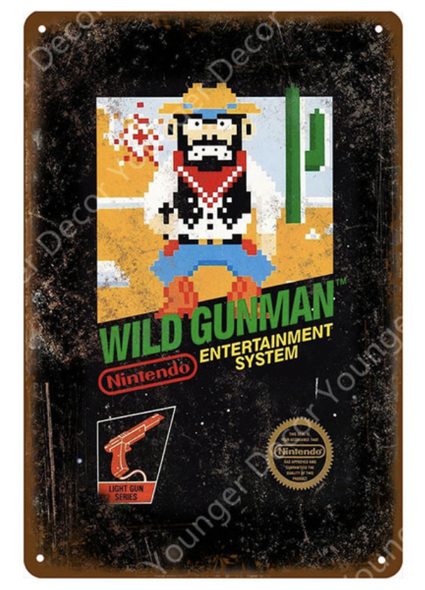 Metal Bar Sign Wild Gunman Nintendo