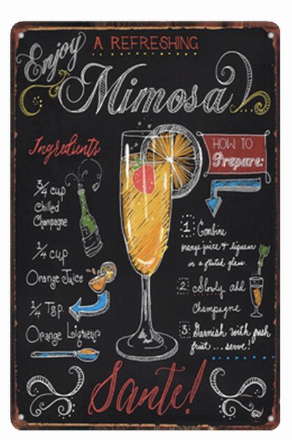 Metal Bar Sign Enjoy Mimosa