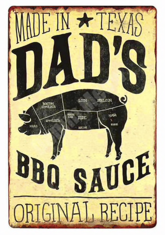 Metal Bar Sign Dads Barbecue Sauce