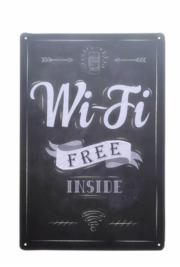 Metal Bar Sign Free Wi FI