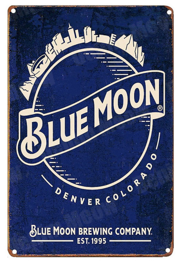 Metal Bar Sign Blue Moon