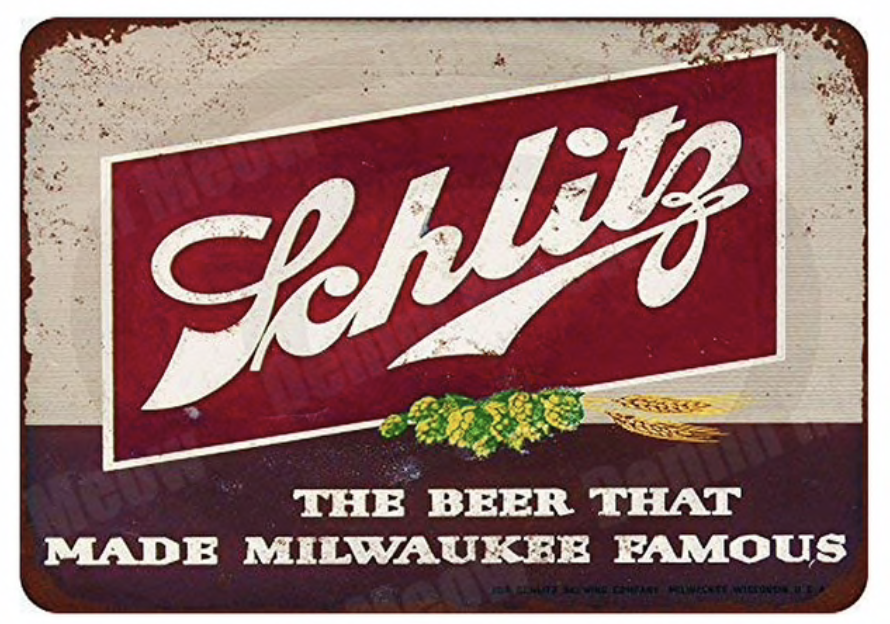 Metal Bar Sign Schlitz The Beer