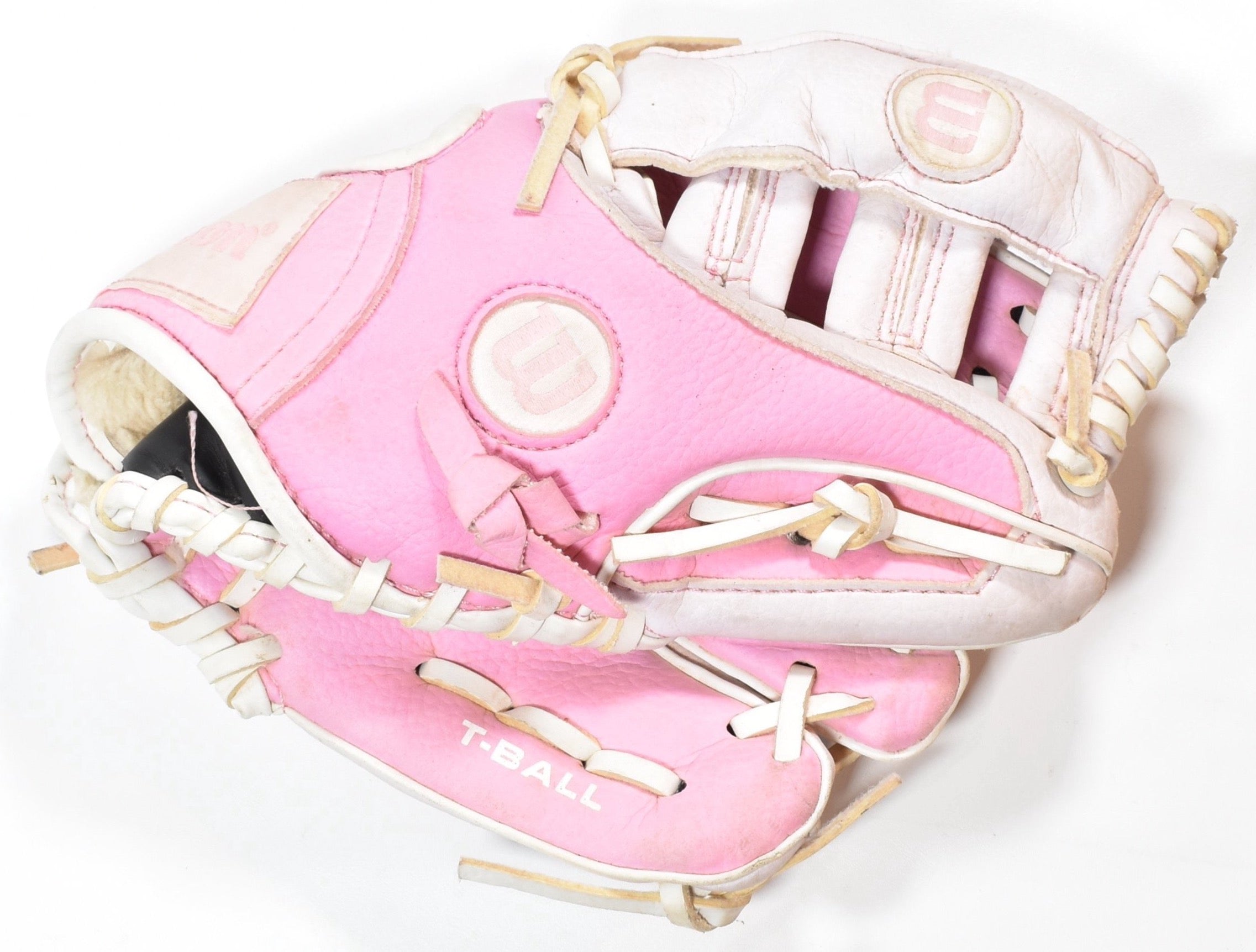 Wilson Baseball Glove Kids T ball Right handed glove Pink 10 inch A2446